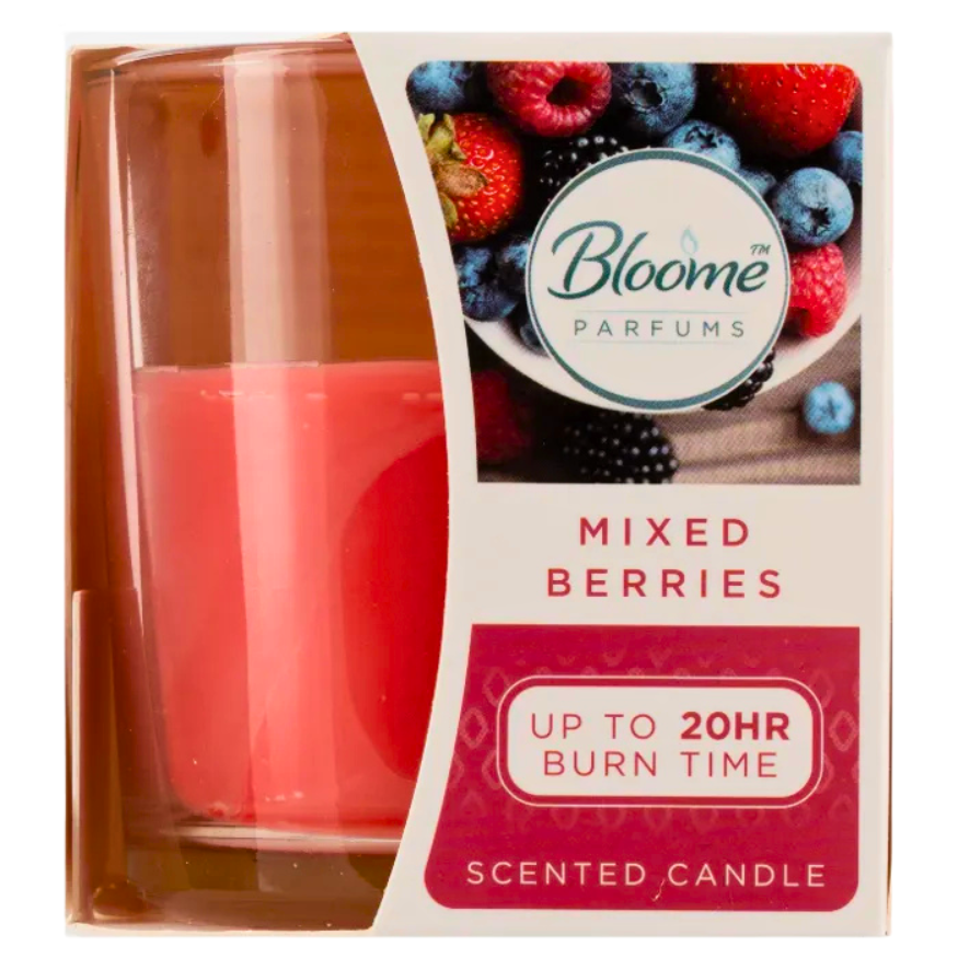 Bloome Mixed Berries Scented Glass Jar Candle