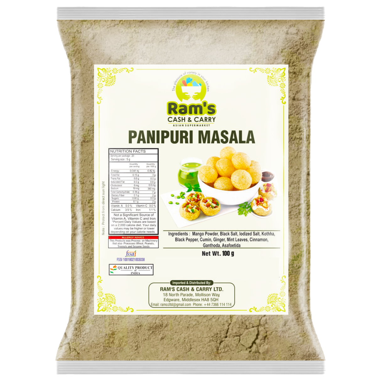 Rams Pani Puri Masala