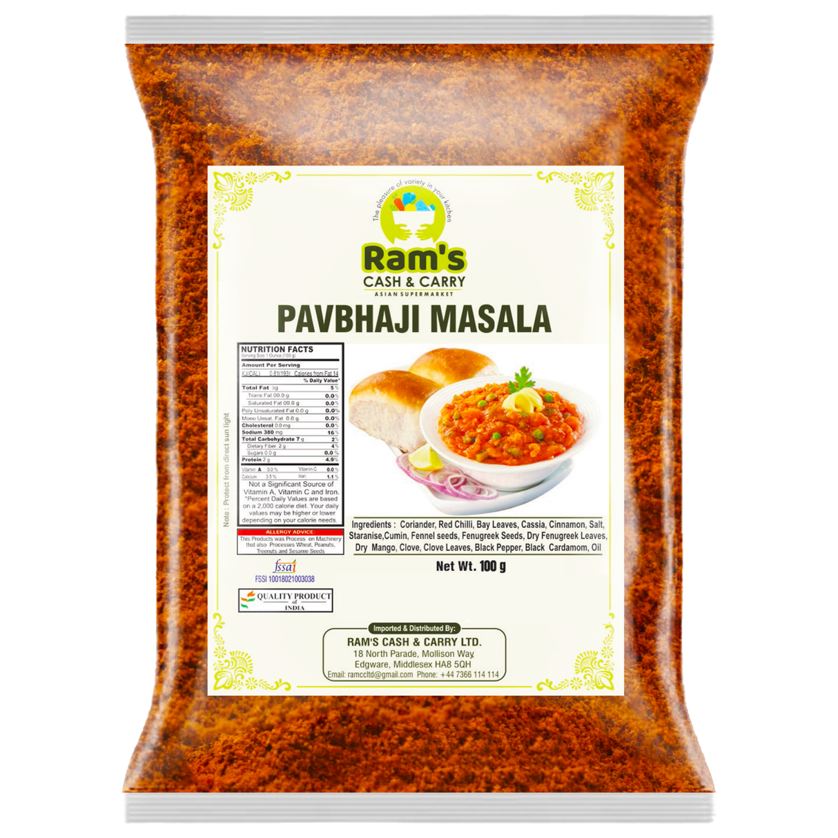 Rams Pau Bhaji Masala Mix