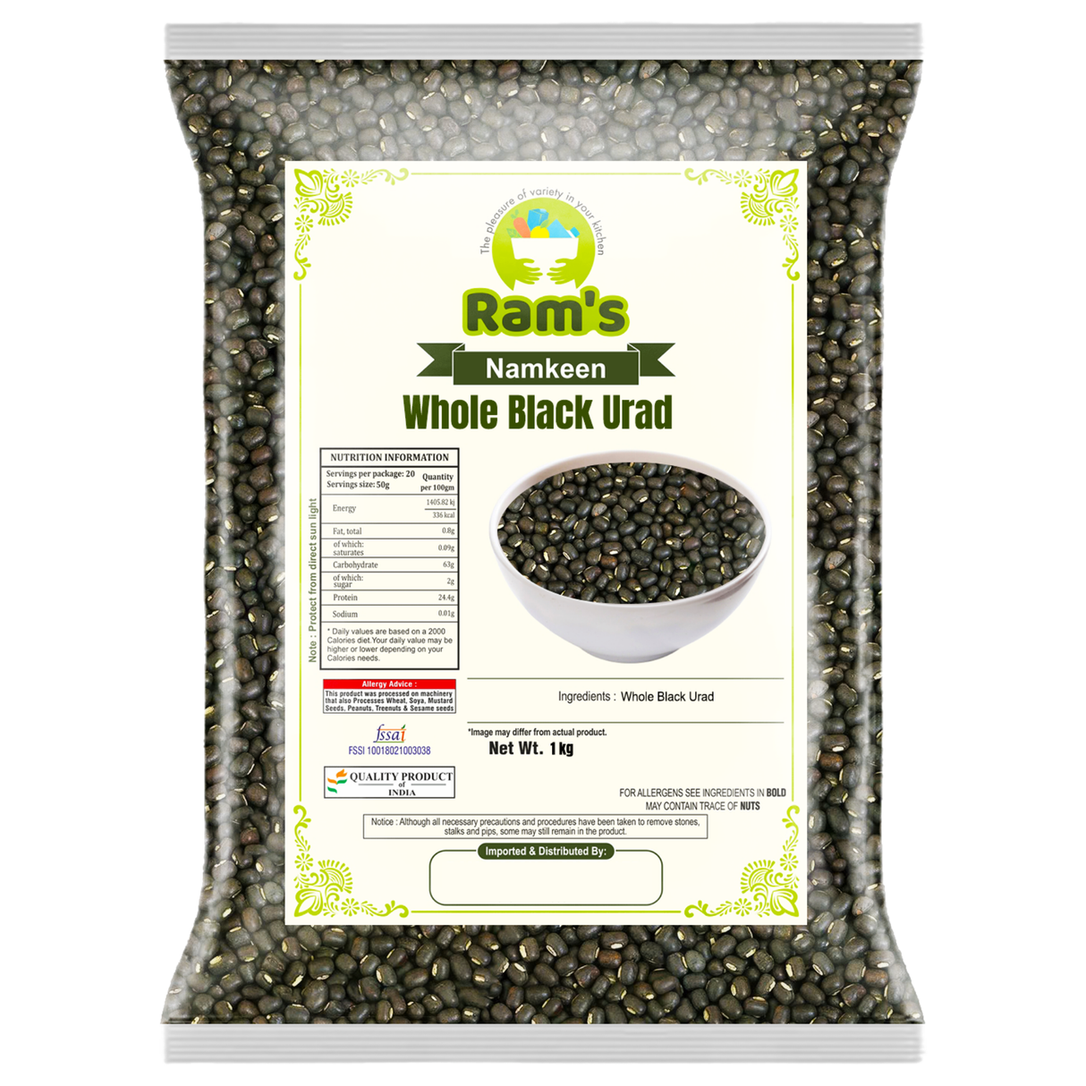 Rams Whole Black Urad