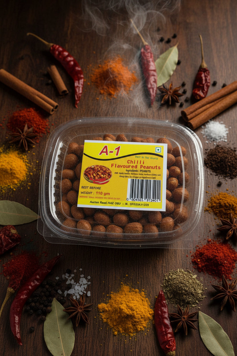 A1 CHILLI FLAVOURED PEANUTS 110G